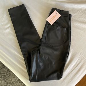 Black Missguided Faux Leather Pants